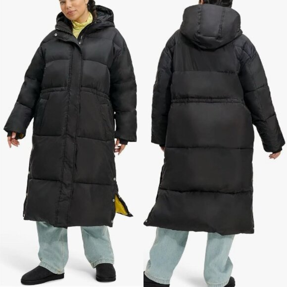 UGG Women's Keeley Long Puffer Coat Black XL